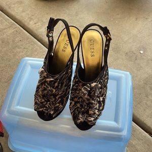 Guess Stiletto Tiger Stripped Fluffy Top